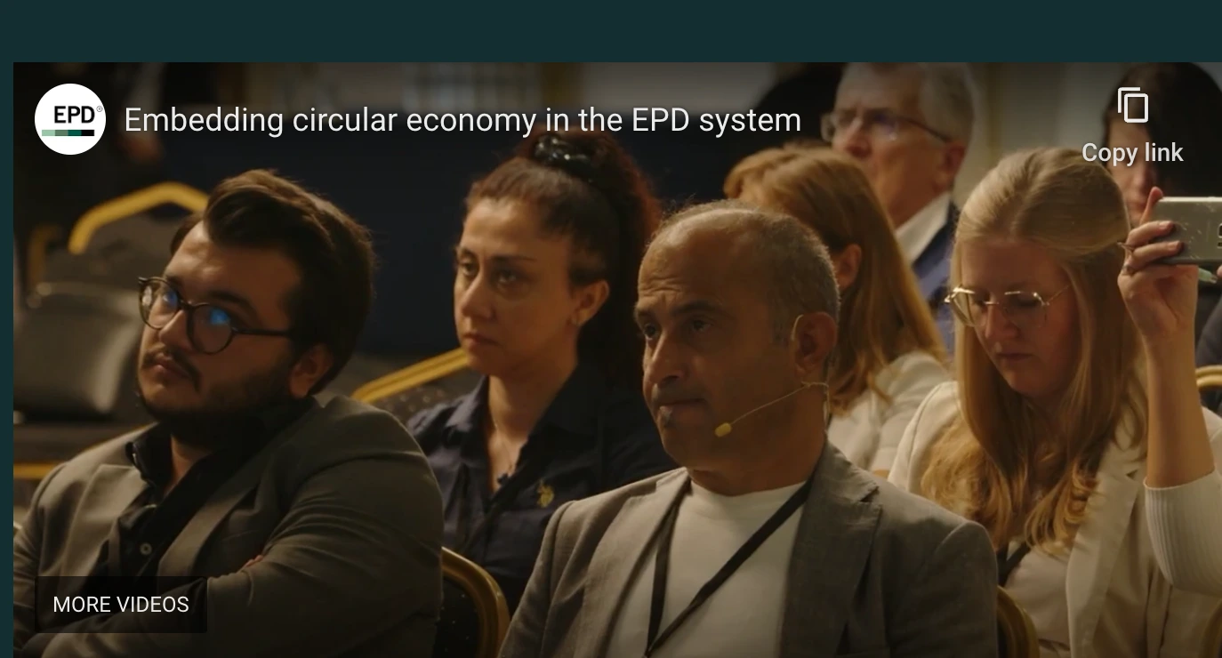 Circular Economy Embedding in EPD System Video